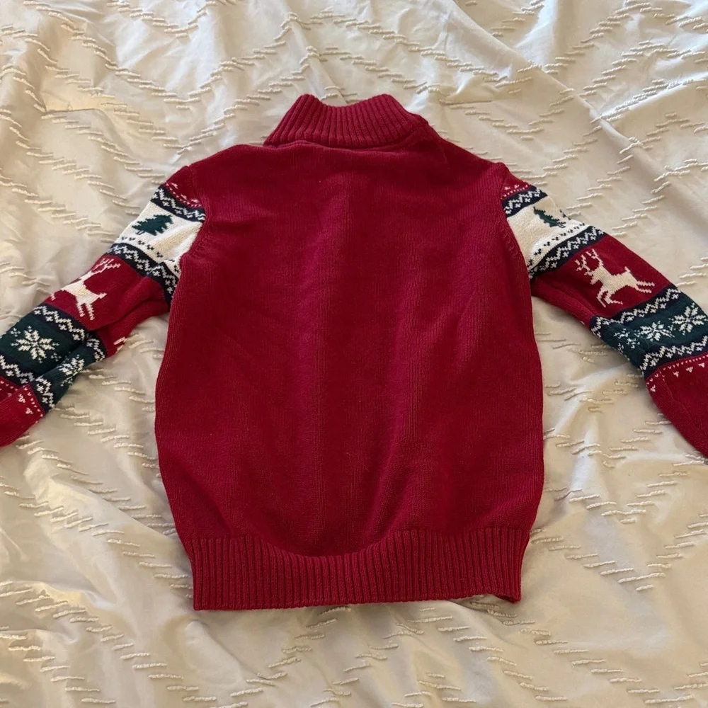 Place Red Half-Zip Sweater